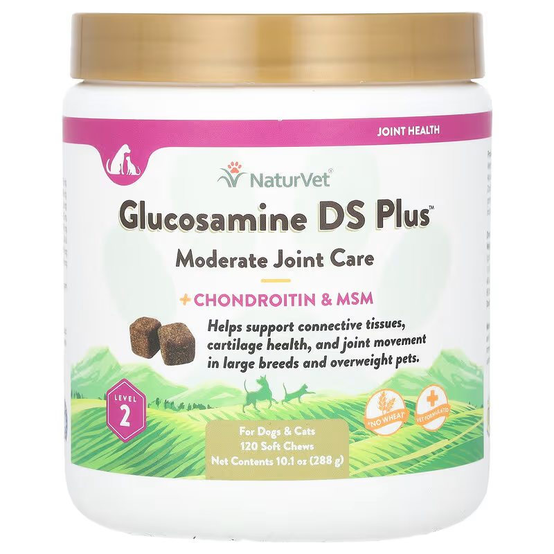 [Joint Support for Dogs and Cats] EXPIRY 2026 NaturVet Glucosamine DS 120 Soft Chews / 60 Day Supply 288g