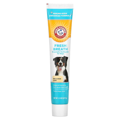 [Kills Bad Breath Causing Bacteria] EXPIRY 2026 Arm & Hammer Fresh Breath Enzymatic Toothpaste For Dogs Vanilla Ginger / Beef Flavour 67.5g