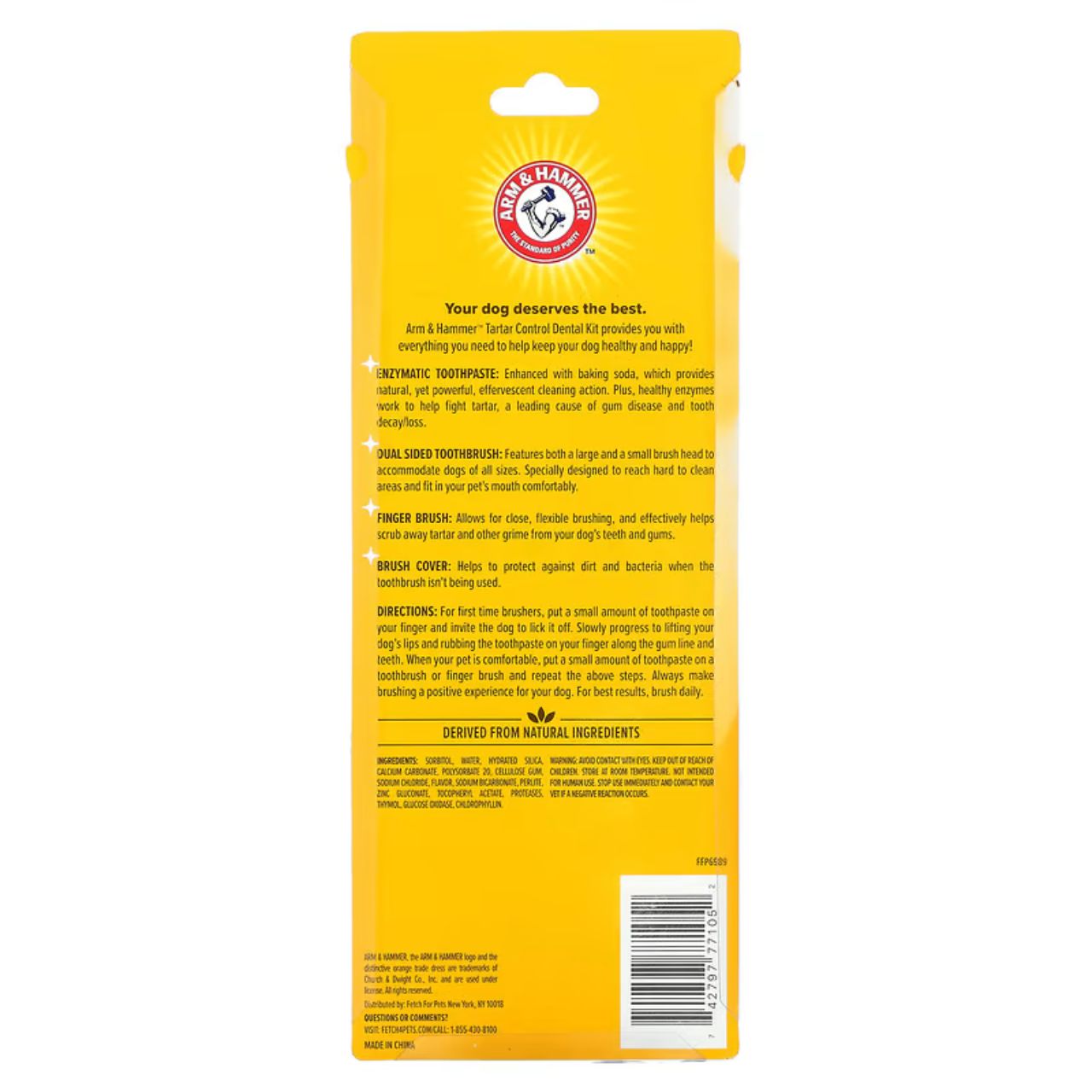 [EXPIRY 2026] Arm & Hammer Tartar Control Dental Kit for Dogs Banana Mint Flavour 67.5g