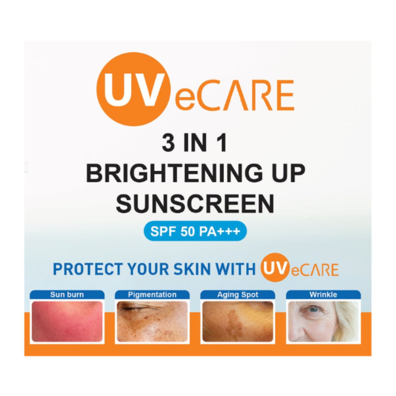 [Sun Protection and Brightening] EXPIRY 2026 UVeCARE 3-In-1 Brightening Sunscreen SPF 50 PA+++ 50ml Alcohol-Free, Paraben-Free, Fragrance-Free, Non-Greasy