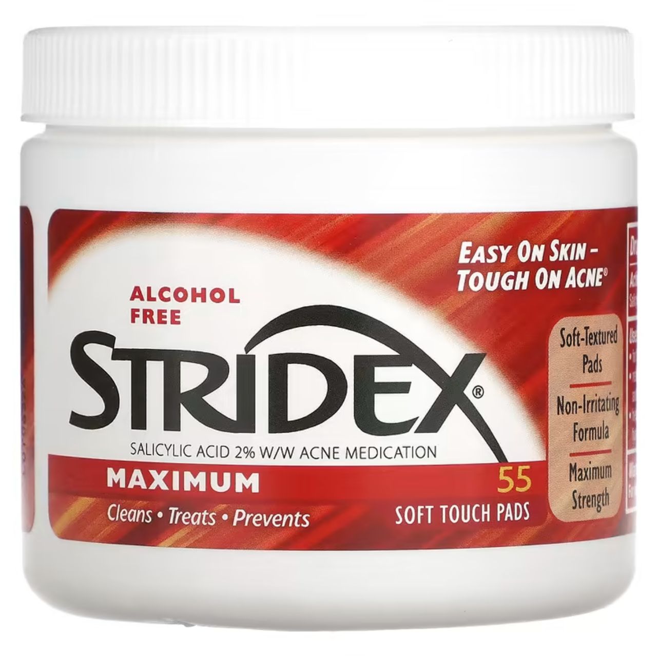 [Great For Travel] EXPIRY 2026 Stridex Maximum 55 Soft Touch Pads Acne Control Alcohol Free Cleans Treats Prevents