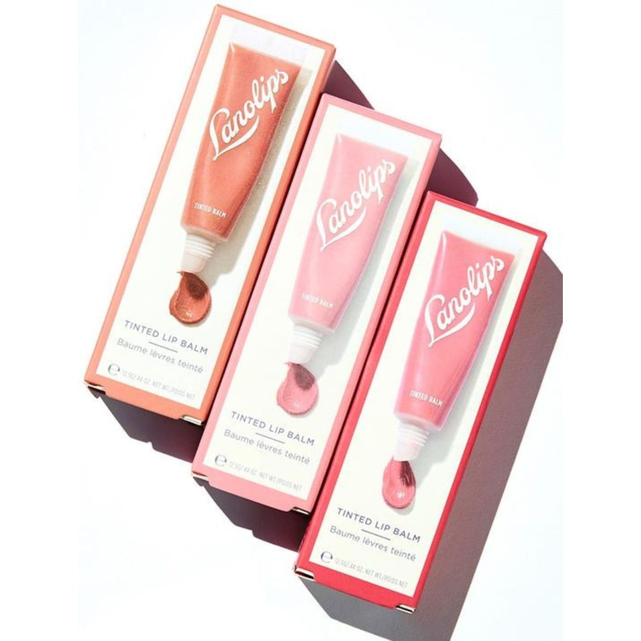 Lanolips-Tinted Lip Balm SPF30 12.5g Rhubarb, Rose, Nude, Lemonaid Flavour With Shea Butter Vitamin E