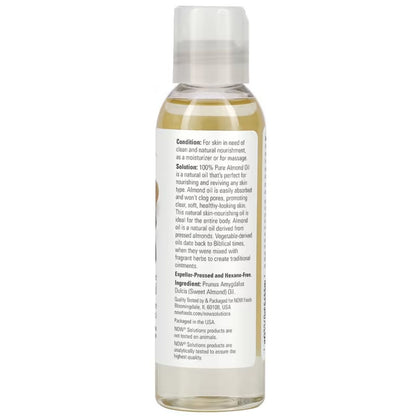 [100% Pure Unscented Moisturizing Oil] EXPIRY 2026 NOW Foods Solutions Sweet Almond Oil 118ml