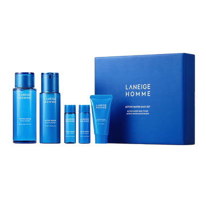 [EXPIRY 2027] Laneige Homme Active Water Skin Toner 180ml + Laneige Homme Active Water Moisturizer 125ml Duo Set