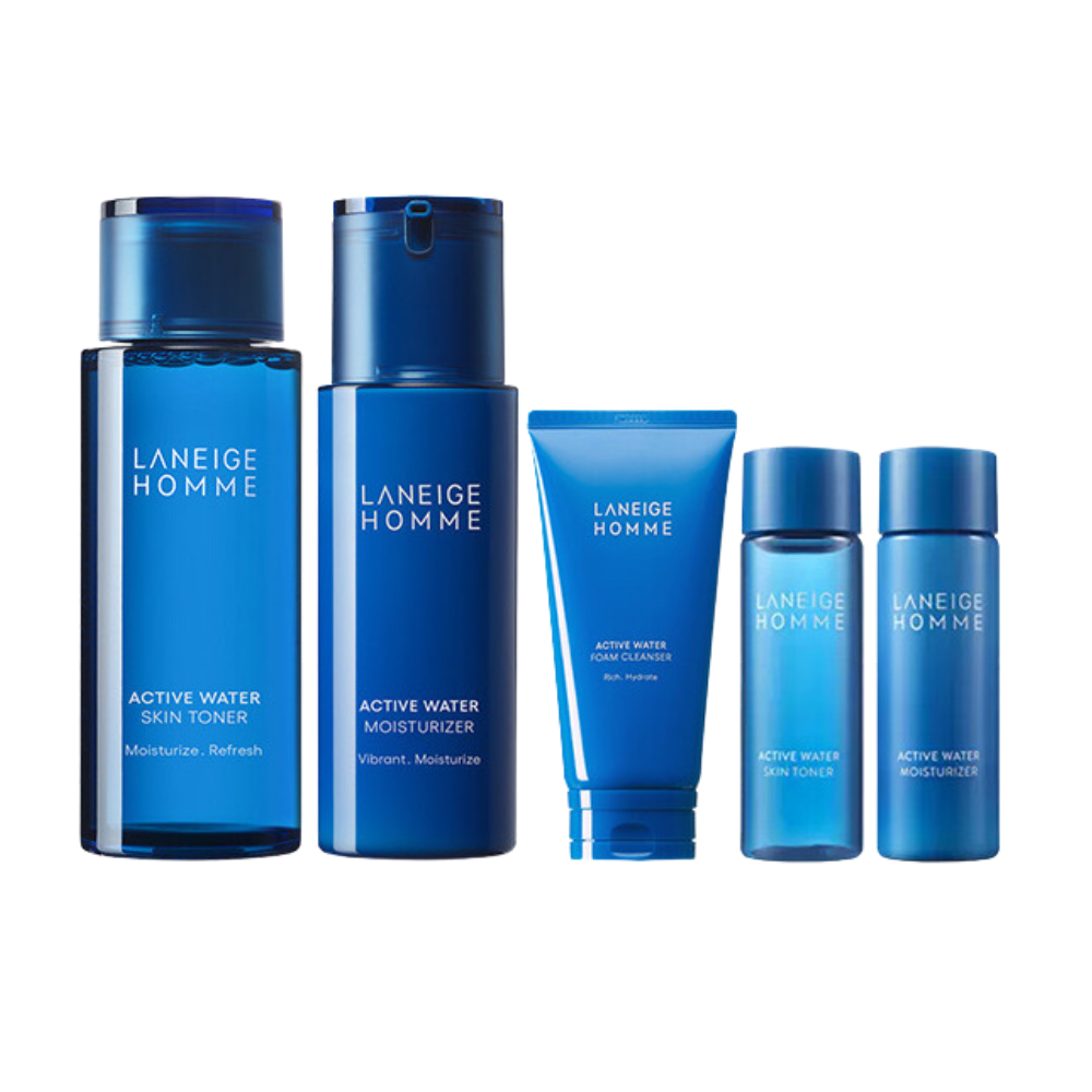 [EXPIRY 2027] Laneige Homme Active Water Skin Toner 180ml + Laneige Homme Active Water Moisturizer 125ml Duo Set