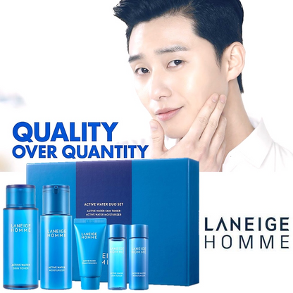 [EXPIRY 2027] Laneige Homme Active Water Skin Toner 180ml + Laneige Homme Active Water Moisturizer 125ml Duo Set