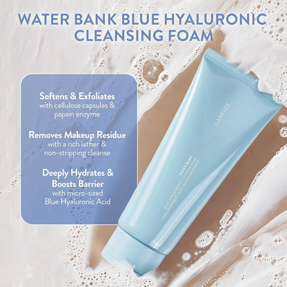 EXPIRY 2026 Laneige Water Bank Blue Hyaluronic Cleansing Gel 200ml / Cleansing Foam 150g Multi Deep Cleanser For all skin types