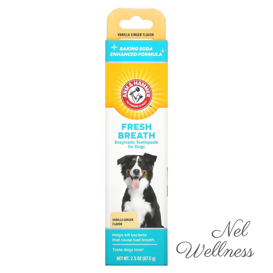 [Kills Bad Breath Causing Bacteria] EXPIRY 2026 Arm & Hammer Fresh Breath Enzymatic Toothpaste For Dogs Vanilla Ginger / Beef Flavour 67.5g