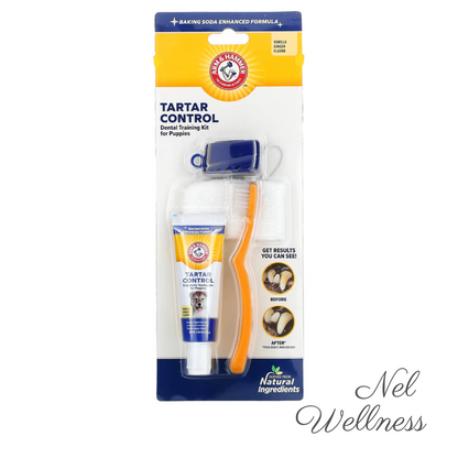 [Tartar Control ] EXPIRY 2026 Arm & Hammer Dental Training Kit for Puppies Vanilla Ginger 4 Piece Kit for dogs