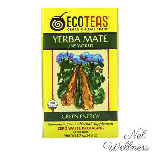 EXPIRY 2025 EcoTeas Yerba Mate Unsmoked Green Energy 24 Tea Bags 48g