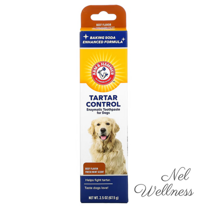 [Kills Bad Breath Causing Bacteria] EXPIRY 2026 Arm & Hammer Fresh Breath Enzymatic Toothpaste For Dogs Vanilla Ginger / Beef Flavour 67.5g