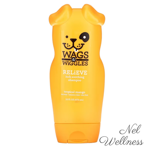 EXPIRY 2025 Wags & Wiggles Dog Shampoo 473ml (Relieve Itch Soothing Tropical Mango) / (Soothe Oatmeal Warm Vanilla)