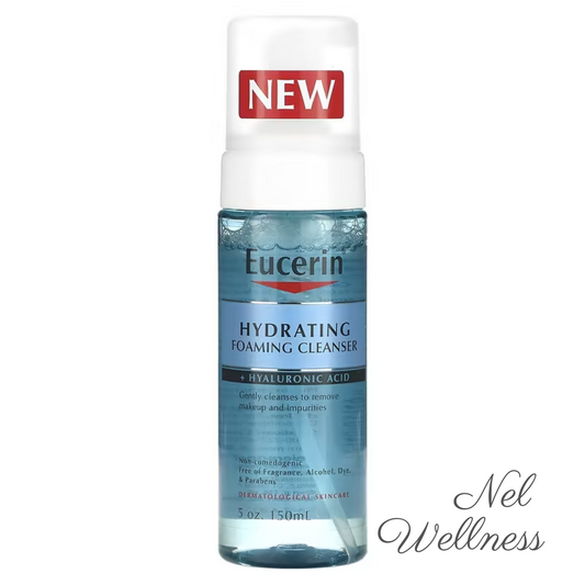 EXPIRY 2027 Eucerin Hydrating Foaming Cleanser + Hyaluronic Acid 150ml Non Comedogenic Fragrance Free, No Parabens