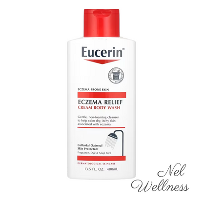 EXPIRY 2025 Eucerin Cream Body Wash Eczema Relief 400ml Sensitive Skin Colloidal Oatmeal Skin Protectant Cream