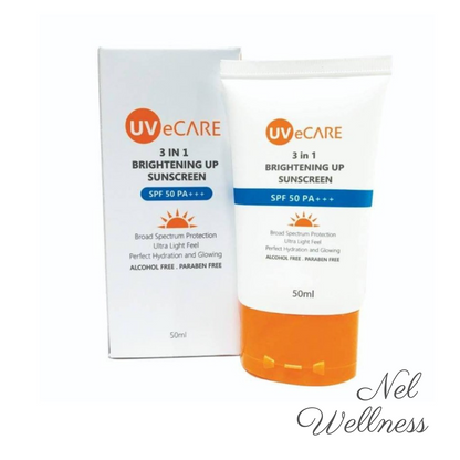 [Sun Protection and Brightening] EXPIRY 2026 UVeCARE 3-In-1 Brightening Sunscreen SPF 50 PA+++ 50ml Alcohol-Free, Paraben-Free, Fragrance-Free, Non-Greasy