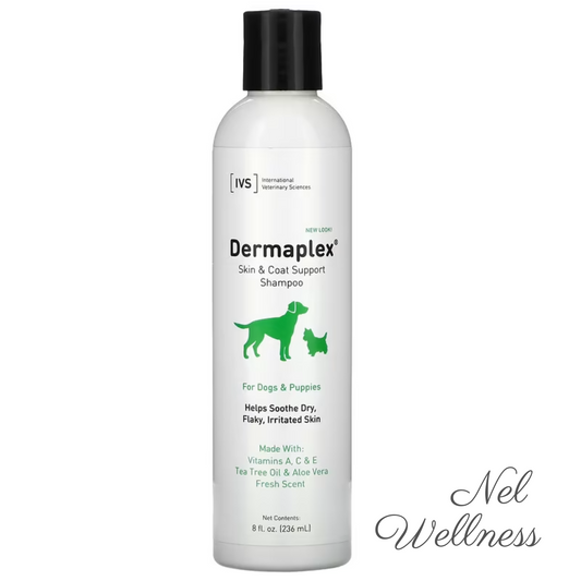 International Veterinary Sciences Dermaplex Skin & Coat Support Shampoo For Dogs & Puppies Fresh Scent 236ml Helps Soothe Dry, Flaky, Irritated Skin