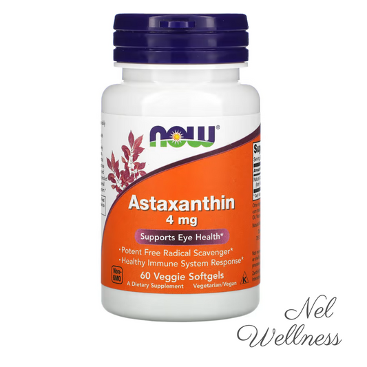 [Eye Health Support] EXPIRY 2026 NOW Foods Astaxanthin 4mg 60 Veggie Softgels Potent Free Radical Scavenger