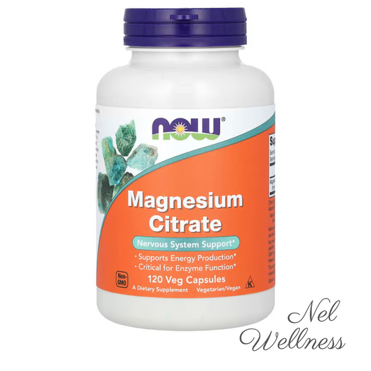 [Nervous System Support] EXPIRY 2028 NOW Foods Magnesium Citrate 120 Veg Capsules Supports Energy Production