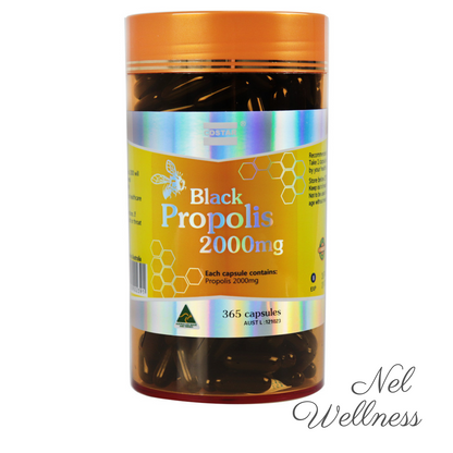 EXPIRY 2026 Costar Black Propolis 2000mg 365 Capsules / 365 Day Supply General Health Supplement Honey Royal Jelly