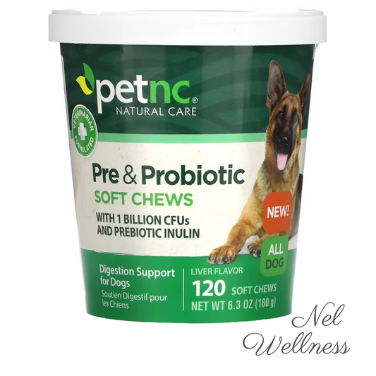 [With 1 Billion CFUs] EXPIRY 2025 petnc NATURAL CARE Pre & Probiotic Soft Chews All Dogs Liver Flavour 120 Soft Chews