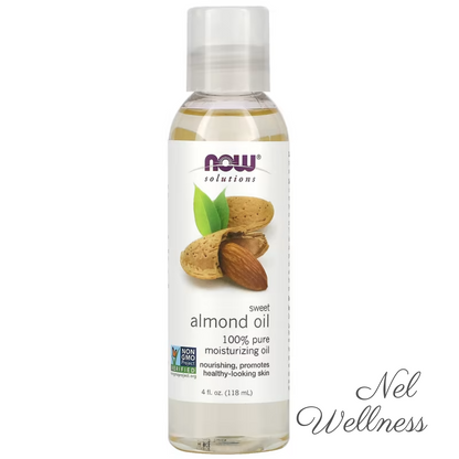 [100% Pure Unscented Moisturizing Oil] EXPIRY 2026 NOW Foods Solutions Sweet Almond Oil 118ml