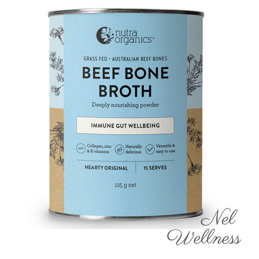 EXPIRY 2025 Nutra Organics Beef Bone Broth 125g (15 Servings) Hearty Original Flavour / Garden Herb Flavour Immune Gut