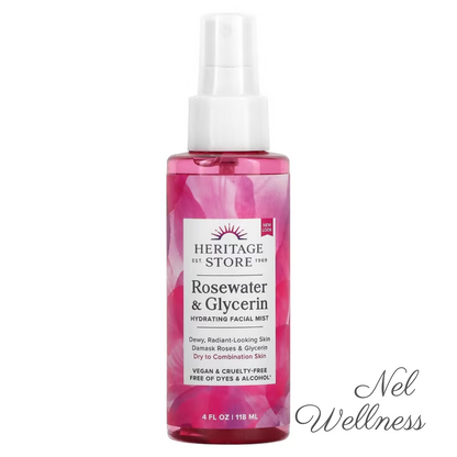 EXPIRY 2025 Heritage Store Rosewater & Glycerin Hydrating Facial Mist / Rosewater Refreshing Facial Splash 118ml