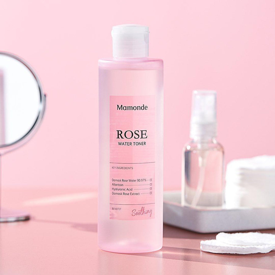 EXPIRY 2026 Mamonde Rose Water Toner 250ml / 500ml - For All Skin Types, Soothing, Moisturizing, Hydrating, Even Out Skin Texture, Sensitive Skin, Rose Water, Oil Free, Alcohol Free, Mamonde Rose Toner