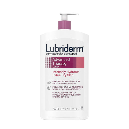 [With Vitamin E & B5] Lubriderm Advanced Therapy Lotion Deeply-Hydrates Extra-Dry Skin 709ml Skincare Moisturizer