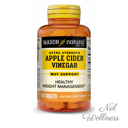 [Appetite Suppressant] Mason Natural Extra Strength Apple Cider Vinegar 100 Tablets 100 Day Supply