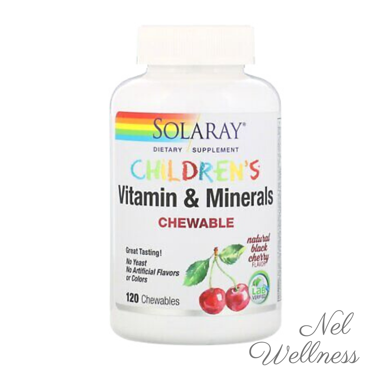 Solaray Children's Chewable Vitamin and Minerals Natural Black Cherry Flavor 120 Chewables / 60 Day Supply