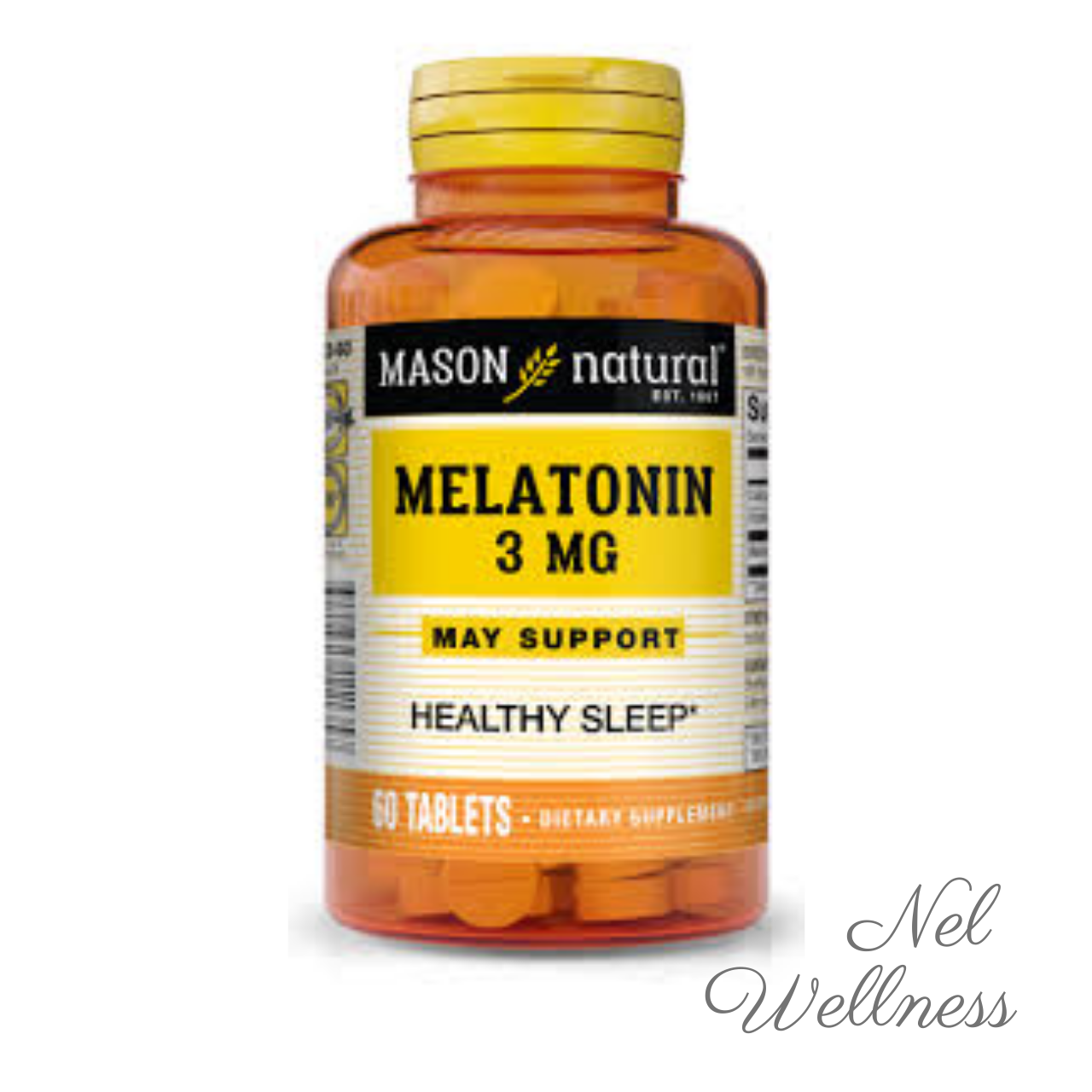 [Healthy Sleep] Mason Natural Melatonin 3mg 60 Tablets / 60 Servings