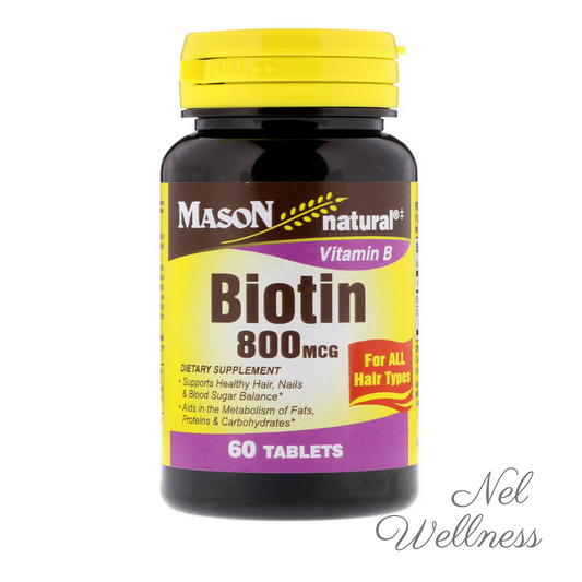 [Healthy Hair and Nails] Mason Natural Biotin 800mcg 60 Tablets 60 Day Supply