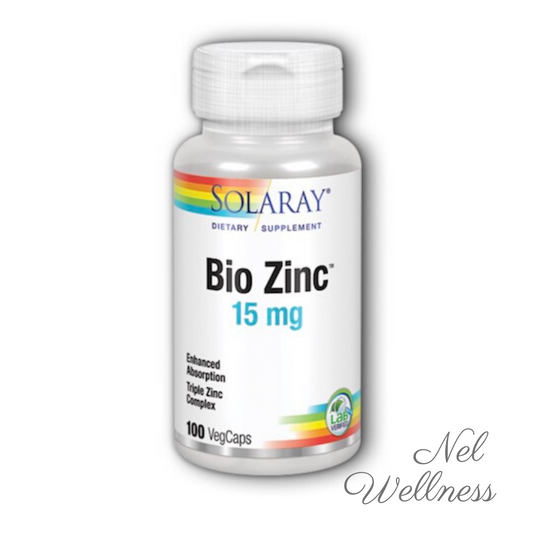 [With Vitamin B6] Solaray Bio Zinc 15mg 100 VegCaps / 100 Days Supply Triple Zinc Complex