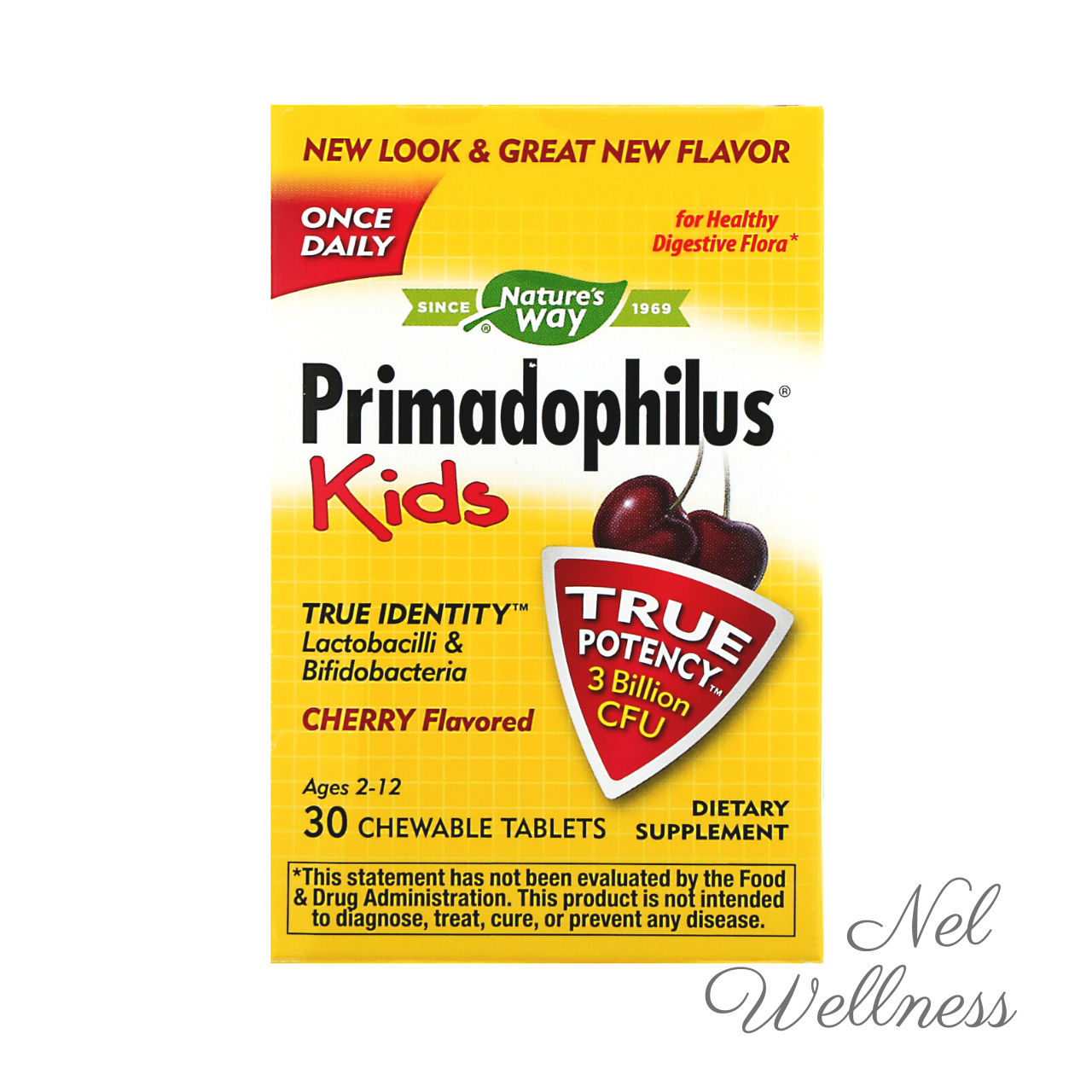 Nature's Way Primadophilus Kids Probiotics Cherry Flavoured 30 tablets Children