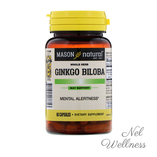 [Support Mental Alertness] Mason Natural Ginkgo Biloba 60 Capsules 60 Day Supply Health Supplement