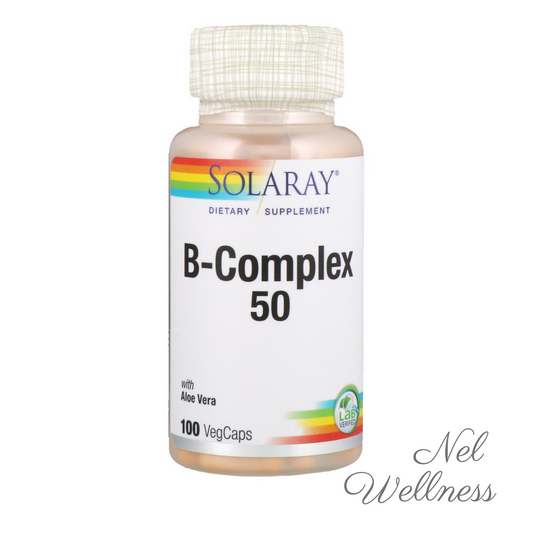 [With Aloe Vera] Solaray Vitamin B-Complex 50 / 100 VegCaps / 100 Day Supply